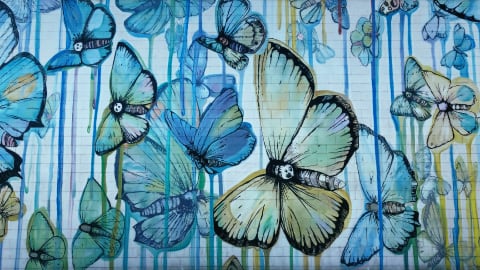 Butterfly Mural in Downtown Los Angeles